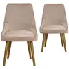 Image de Lot de 2 fauteuils de table velours taupe
