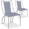 Image de Lot de 2 chaises velours argent pieds argent