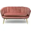 Image de Canapé 2 places arrondi velours rose pieds or