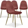 Image de Lot de 4 chaises matelassées velours rose