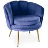 Image de Fauteuil arrondi velours bleu