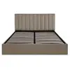 Image de Lit coffre + sommier velours taupe 180cm
