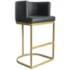Image de Chaise de bar simili p.u. Noir pieds or