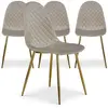 Image de Lot de 4 chaises matelassées velours taupe