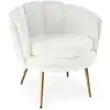 Image de Fauteuil arrondi velours blanc