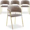 Image de Lot de 4 chaises velours taupe