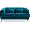Image de Canapé capitonné 2 places style boudoir velours bleu canard