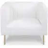 Image de Fauteuil moderne à coutures verticales simili blanc
