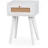Image de Table de chevet 1 tiroir avec cannage l40cm blanc