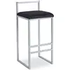 Image de Tabouret de bar en métal argent et velours noir