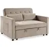 Image de Canapé convertible 2 places velours beige