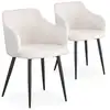 Image de Lot de 2 chaises tissu bouclette crème