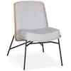 Image de Fauteuil moderne bois et tissu gris clair