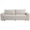 Image de Canapé convertible 3 places tissu bouclette crème