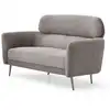 Image de Canapé 2 places moderne avec haut dossier tissu doux gris taupe
