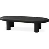 Image de Table basse arrondie 160cm avec pieds colonnes noir