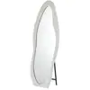 Image de Miroir en pied décoratif design ondulé 70x170cm velours crème