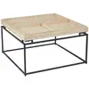 Image de Table basse carrée avec plateau compartimenté réversible 80x80cm effet