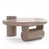Image de Table basse ronde asymétrique 100cm taupe