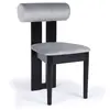 Image de Chaise de salle à manger style intemporel bois noir et velours gris