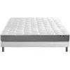Image de Ensemble matelas mémoire forme sommier blanc 140x190