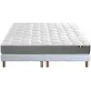 Image de Ensemble matelas mémoire forme sommier blanc 160x200