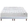 Image de Ensemble matelas ressorts 5 zones sommier blanc 160x200