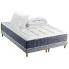 Image de Matelas hybride sommier couette oreiller noir 140x190