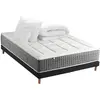 Image de Matelas ressort 7 zones sommier couette oreillers 160 x 200 noir