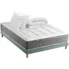 Image de Matelas ressort 7 zones sommier couette oreillers 160x200 vert