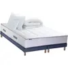 Image de Matelas ressort 7 zones sommier oreiller couette 160x200 bleu