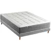 Image de Matelas ressort 7 zones + sommier max 140 x 190 gris chiné
