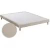Image de Sommier tapissier bois massif chenille bouclettes moka 140 x 200