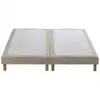 Image de Sommier bois massif chenille bouclettes crème 2x80x200
