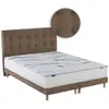 Image de Matelas mousse hd sommier tête de lit chenille moka 2x80 x 200