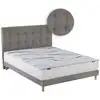 Image de Ensemble matelas mousse sommier tête de lit gris clair 2x80x200