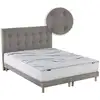 Image de Matelas mousse hd sommier tête de lit chenille gris 2x80 x 200