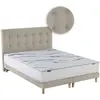 Image de Matelas mousse sommier tête de lit crème 2x90x200