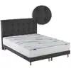 Image de Matelas mousse sommier tête de lit chenille gris anthracite 2x80x200