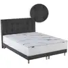 Image de Matelas mémoire de forme sommier tête de lit gris anthracite 2x80x200