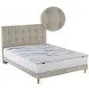 Image de Matelas mousse hd sommier tête de lit gris anthracite 140x190