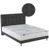 Image de Matelas mousse hd serena sommier tête de lit gris anthracite 140x200