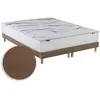 Image de Matelas mousse sommier chenille bouclettes moka 2x90x200