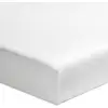 Image de Drap housse uni en percale de coton blanc 180x200