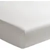 Image de Drap housse uni en percale de coton gris 140x190