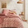 Image de Parure de lit en percale de coton rouge 140x200