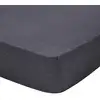 Image de Drap housse uni en flanelle de coton gris anthracite 90x190