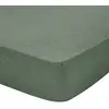 Image de Drap housse uni en flanelle de coton vert lichen 160x200