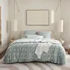 Image de Parure de lit en percale de coton bleu 260x240