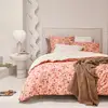 Image de Parure de lit en percale de coton rose 260x240